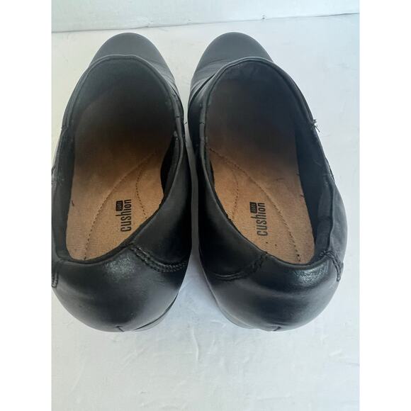 Clarks Genette Port Black Leather Casual Slip On Block Wedge Shootie Shoes 8 W - Picture 7 of 12